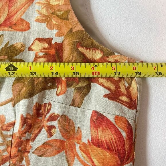 VTG Positive Attitude Long Dress 10 Linen Blend Floral Cottgaecore bohemian - Picture 7 of 10